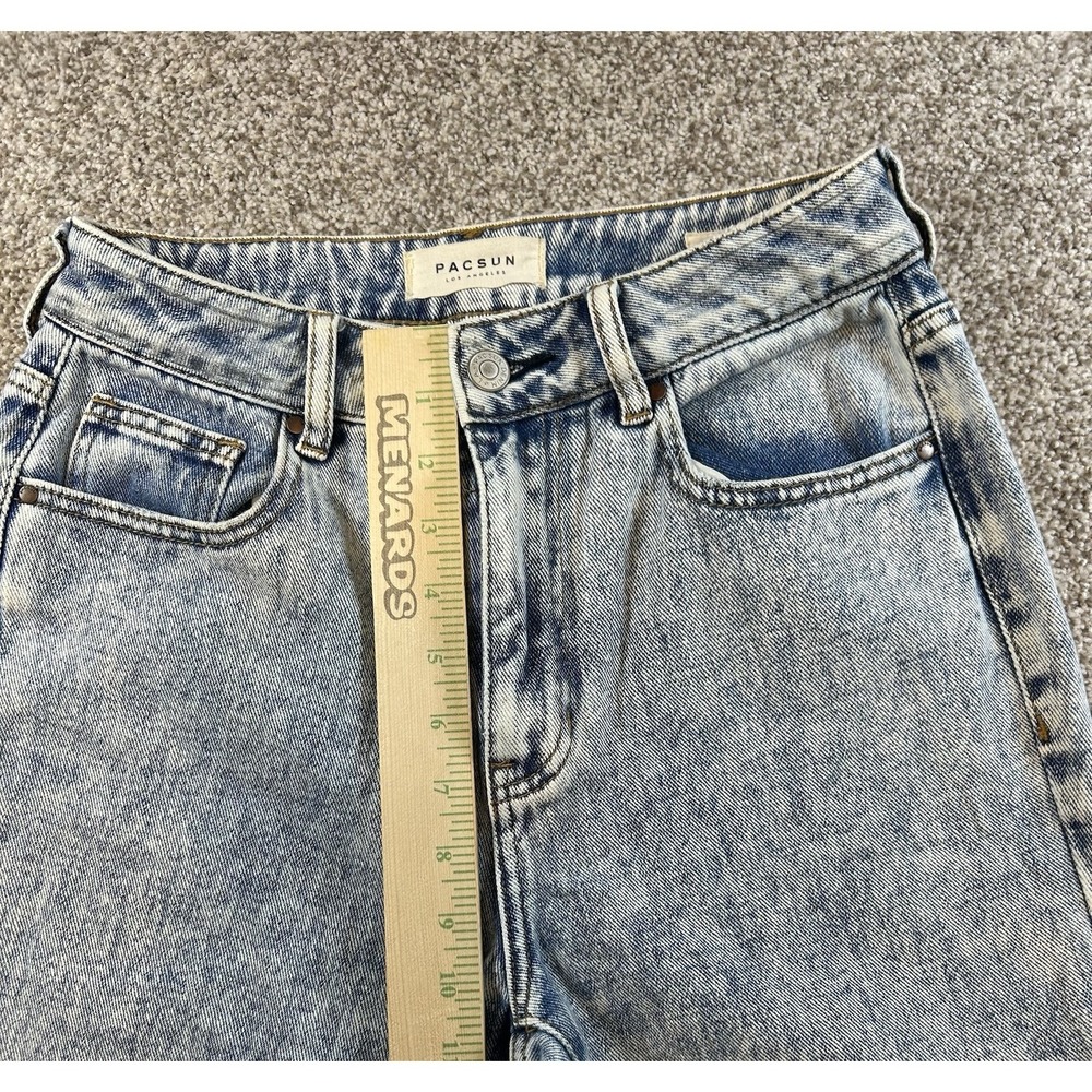 Women's Pacsun High Rise Straight Acid Washed Jeans Size 26 Buttonfly - Picture 5 of 10